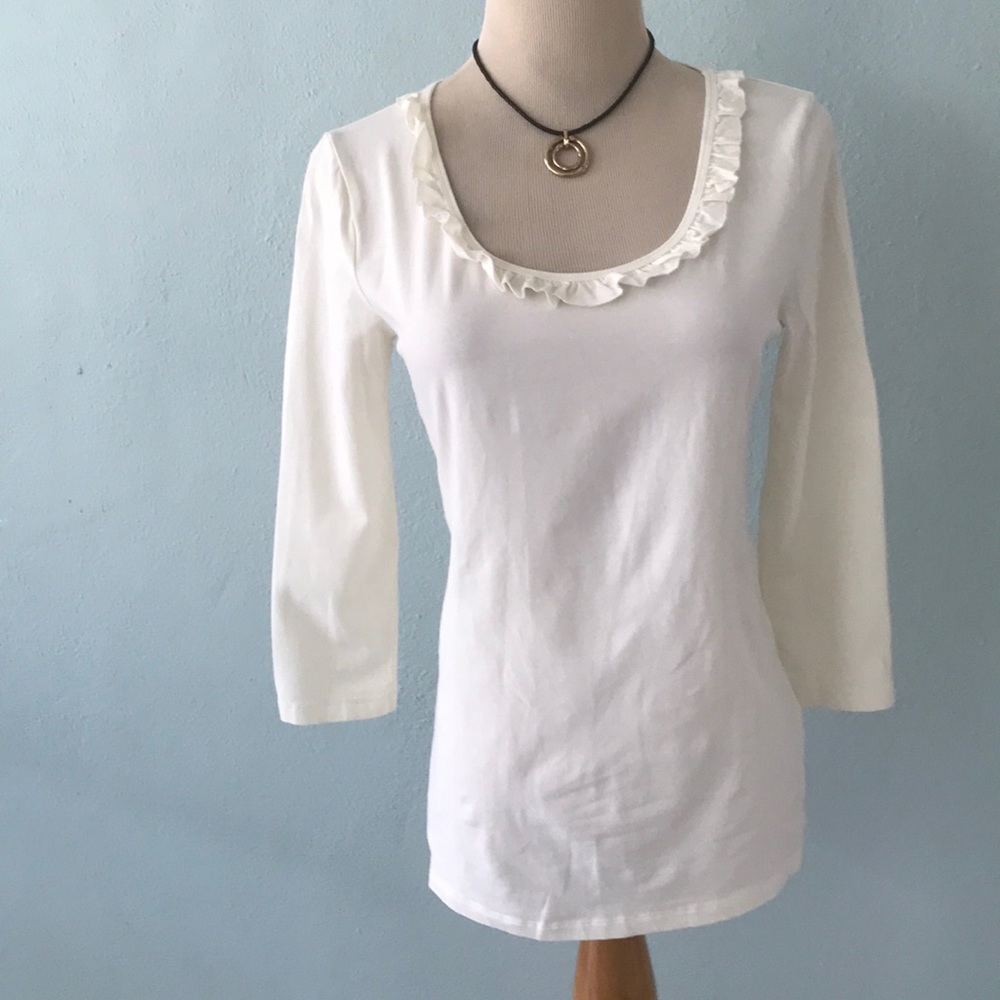 🌸Jones New York cream long Sleeve Top Size S